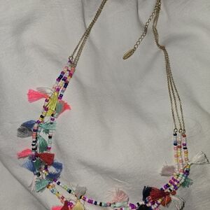 Plunder Multicolor Beaded Tassel Necklace